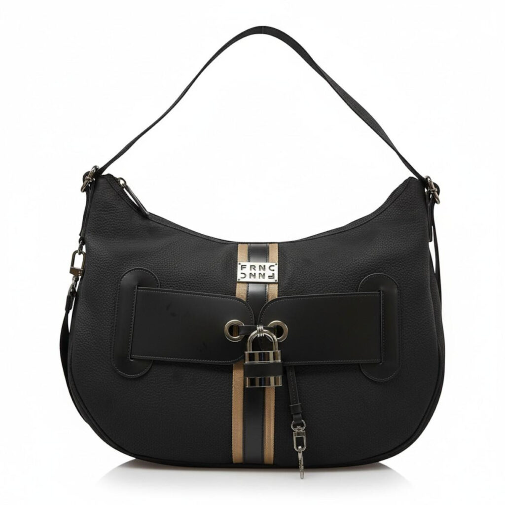 FRNC FRANCESCO Τσάντα Γυναικεία Χειρός-Ώμου Interlock MOON BAG 1837 BLK Mαύρο