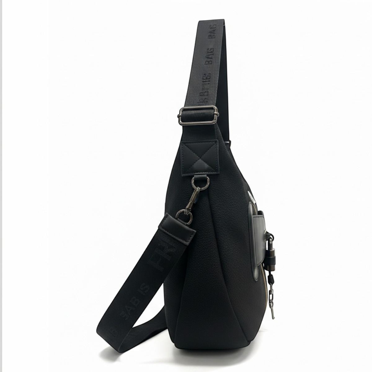 FRNC FRANCESCO Τσάντα Γυναικεία Χειρός-Ώμου Interlock MOON BAG 1837 BLK Mαύρο - Image 3