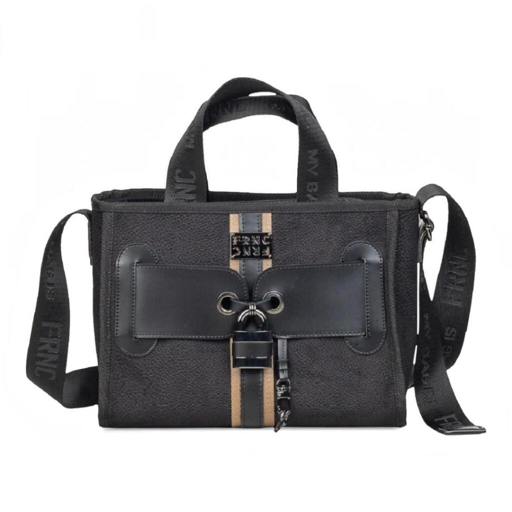 FRNC FRANCESCO Τσάντα Γυναικεία Χειρός-Ώμου Large Interlock Tote BAG 1839 BLK Mαύρο