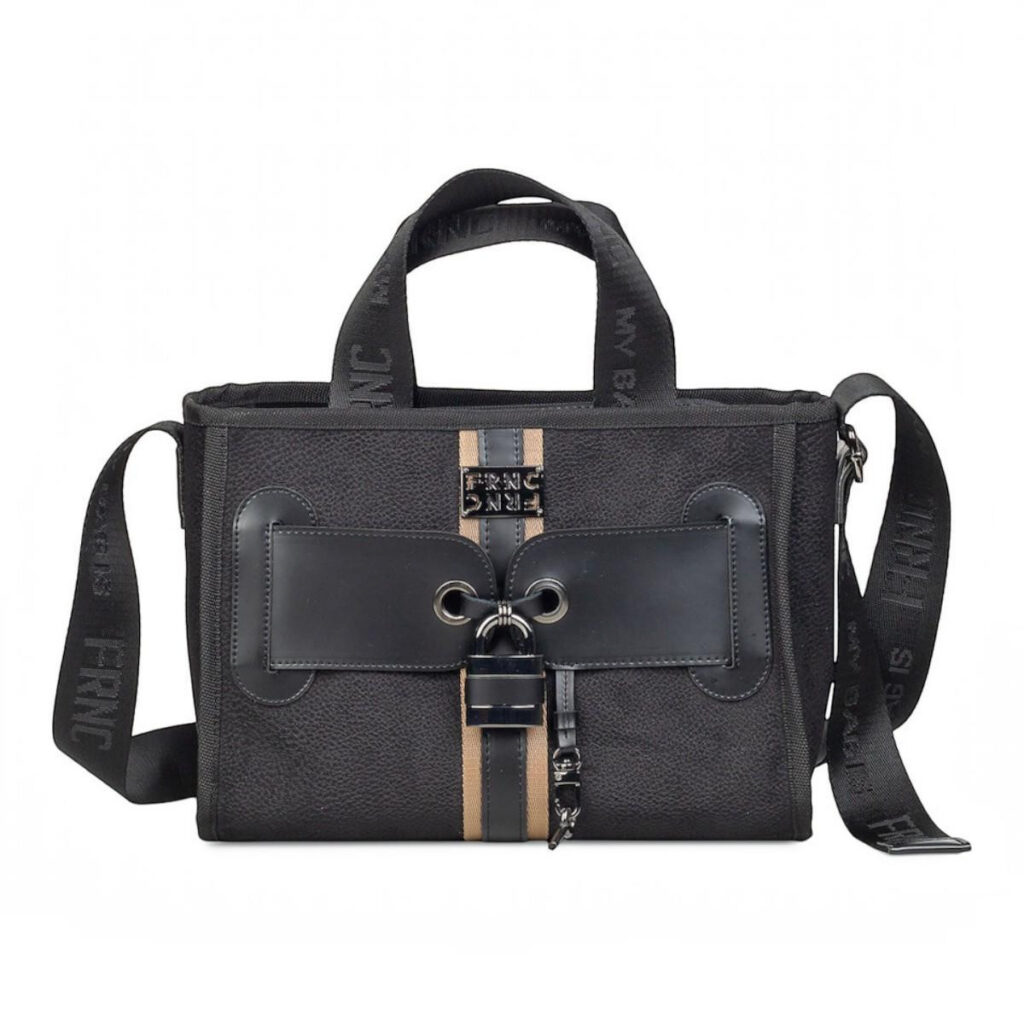 FRNC FRANCESCO Τσάντα Γυναικεία Χειρός-Ώμου Interlock Tote BAG 1838 BLK Mαύρο