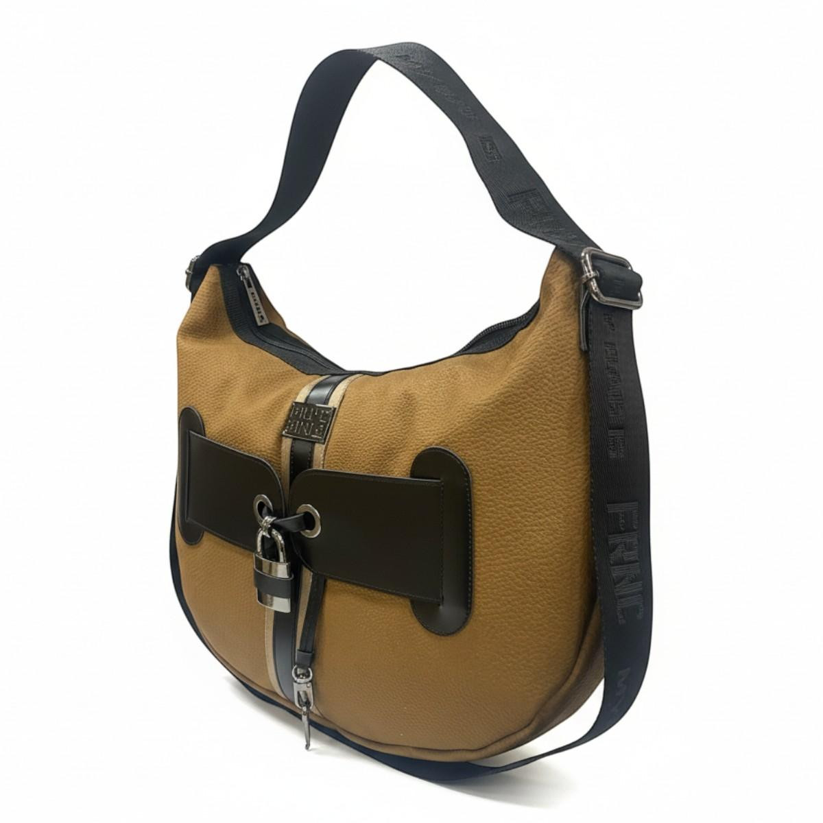 FRNC FRANCESCO Τσάντα Γυναικεία Χειρός-Ώμου Interlock MOON BAG 1837 TB Ταμπά - Image 2