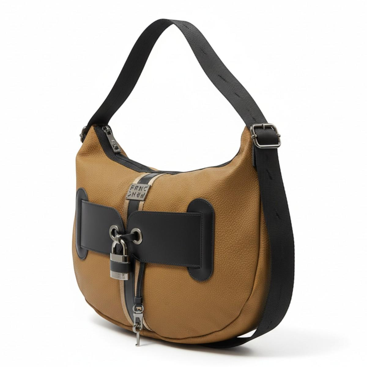 FRNC FRANCESCO Τσάντα Γυναικεία Χειρός-Ώμου Interlock MOON BAG 1837 TB Ταμπά - Image 3