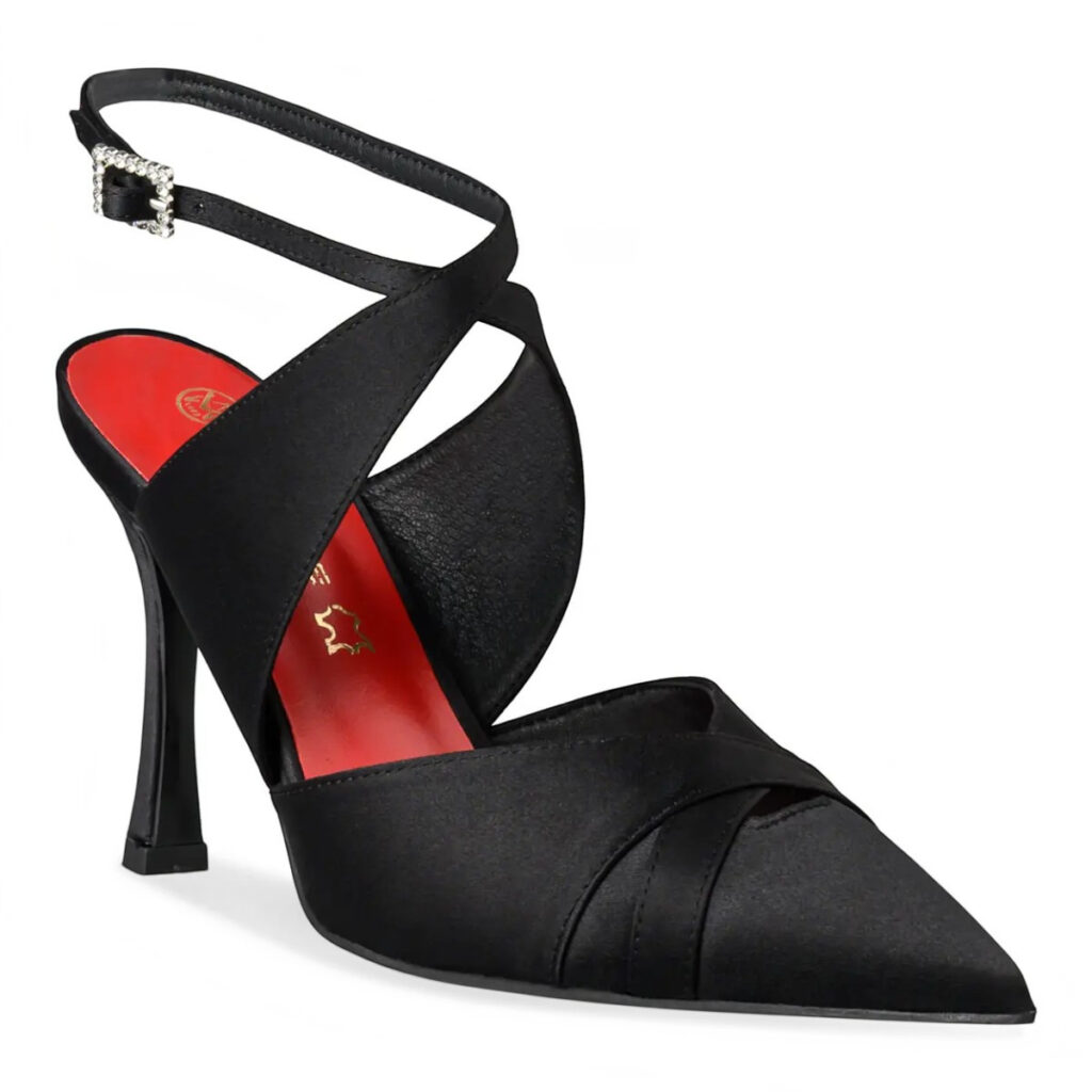 Envie Shoes Γυναικεία Παπούτσια Γόβες SLINGBACK PUMPS E02-24752-34 Mαύρο Σατέν