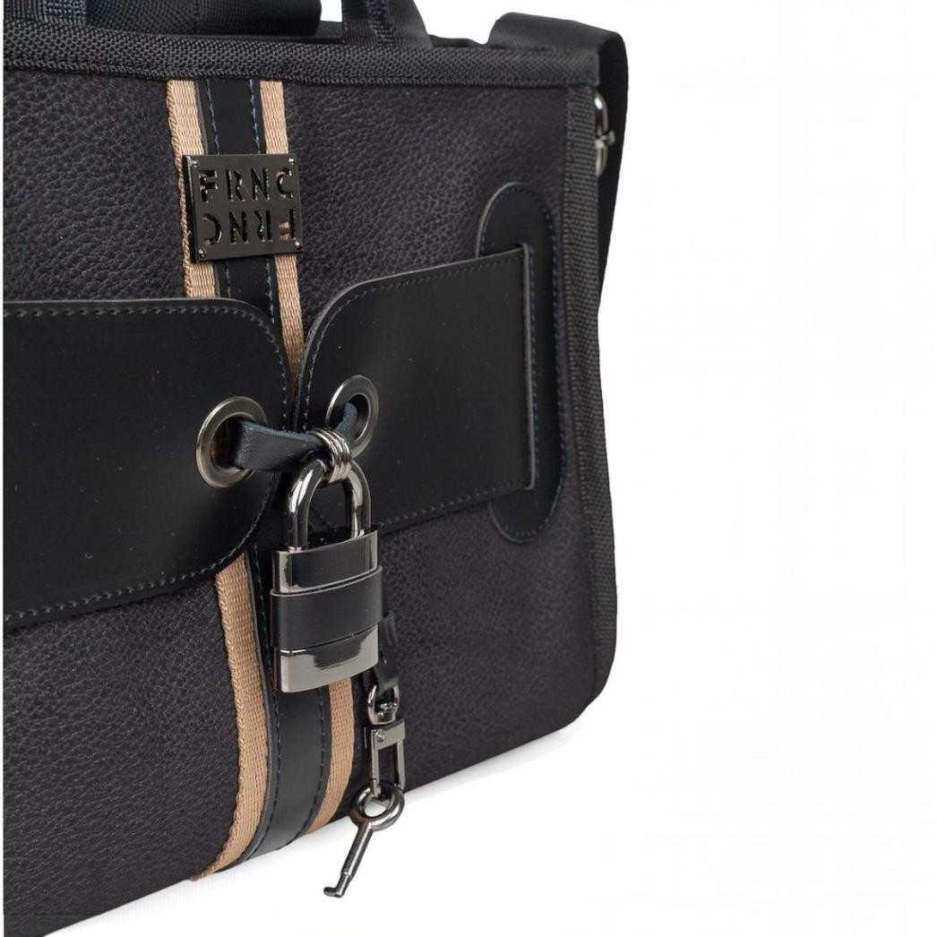 FRNC FRANCESCO Τσάντα Γυναικεία Χειρός-Ώμου Large Interlock Tote BAG 1839 BLK Mαύρο - Image 3