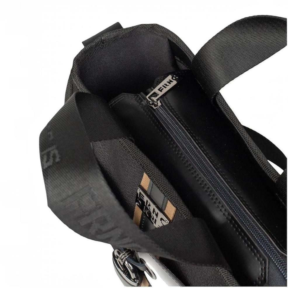 FRNC FRANCESCO Τσάντα Γυναικεία Χειρός-Ώμου Large Interlock Tote BAG 1839 BLK Mαύρο - Image 4